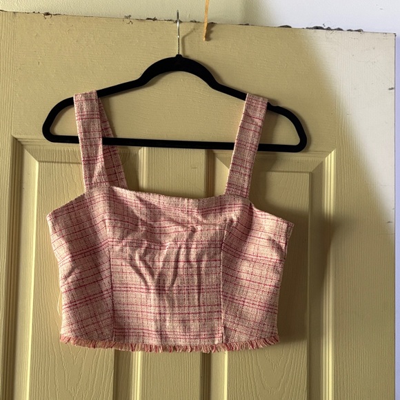 Guess Tops - Guess Pink Plaid Women's Crop Top